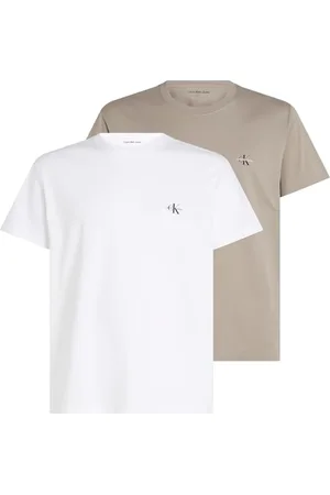 Calvin Klein Herren 2er Pack T-Shirts Kurzarm Monologo Rundhalsausschnitt, Mehrfarbig , XXS