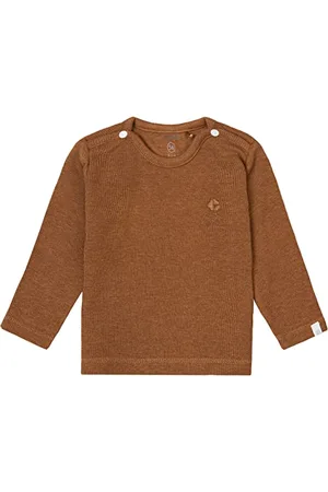 Noppies Baby Unisex Baby U Tee ls Rib Natal T-Shirt, Chipmunk Melange-N091, 62
