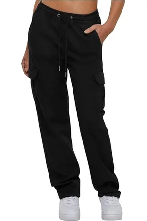 Urban classics Damen TB6158-Ladies High Waist Twill Cargo Pants Hose, Black, L