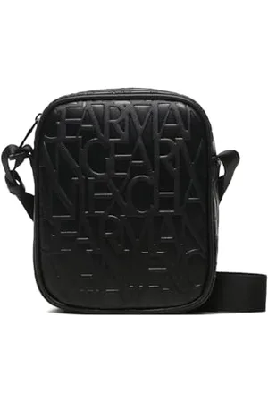 Armani Exchange Herren Essential Jim, Sustainable Embossed Monogram, Front Pocket Crossbody
