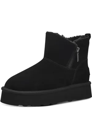 QS by s.Oliver Damen Winterstiefel ohne Absatz aus Leder Gefüttert, (Black), 42 EU
