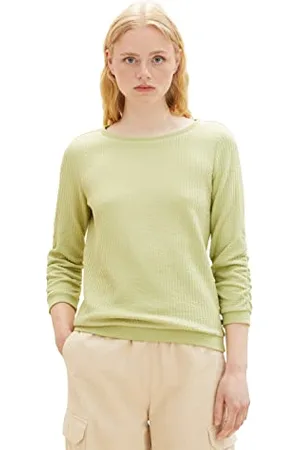 TOM TAILOR Damen 1039822 Sweatshirt mit Raffarm, 32256-dusty pear Green, M