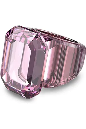 Swarovski Lucent Cocktailring, Rosafarbener Damenring mit Edlen Kristallen
