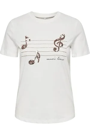 ONLY Damen ONLKITA Life REG S/S Notes TOP Box JRS T-Shirt, , 42