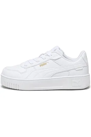 PUMA Carina Street PS Sneaker, White White Gold, 31 EU