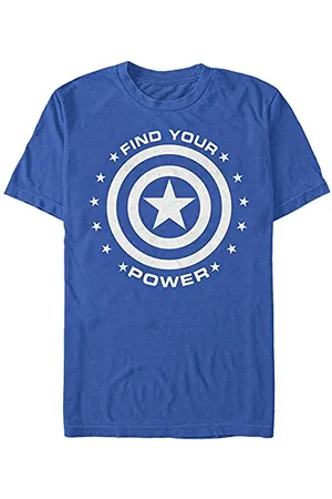 Marvel Unisex Avengers Classic Captain Power Organic Short Sleeve T-shirt, , M