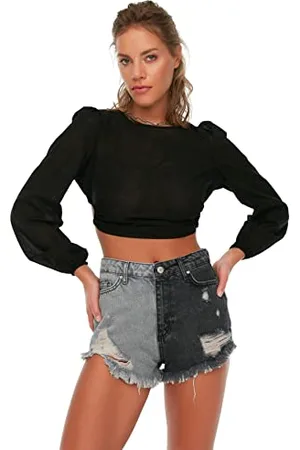 Trendyol Damen Women Normal Waist Straight Leg Shorts Pants, Very Colorful, 64