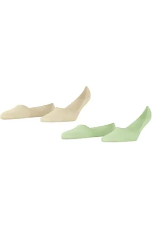 Burlington Damen Füßlinge Everyday Multipack W In Baumwolle unsichtbar einfarbig 2 Paar, , 37-38