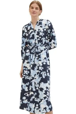 TOM TAILOR Damen Maxi-Kleid mit Muster, , 42