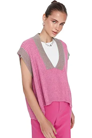 Trendyol Damen V-neck Plain Regular Vest Sweater, , S EU