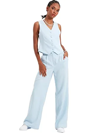 Trendyol Hellblaue breite Hose, klar blau, 38