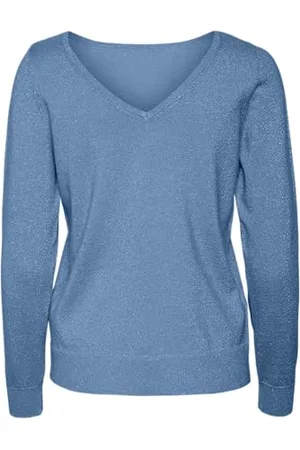 VERO MODA Damen Vmhappyshine Ls 2way Pullover Boo Strickpullover, , XS