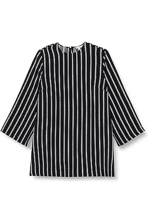 Tommy Hilfiger Damen CRV Stripe Shift Dress WW0WW40870 Fit & Flare Kleider, Blau (Argyle STP/Desert Sky), 48