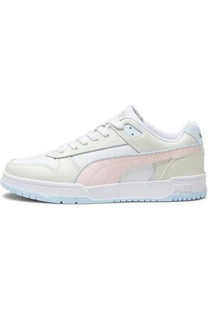 PUMA Unisex RBD GAME LOW Low-Top Trainers, WHITE-FROSTY PINK-VAPOR GRAY-ICY BLUE- GOLD, 38 EU