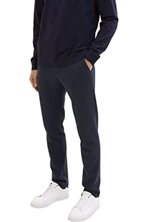 TOM TAILOR Herren Slim Fit Piqué Chino Hose im Jogger-Style mit Gummibund, , 29/34