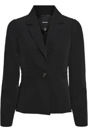 VERO MODA Damen Vmtahina Ls Fitted Peplum Blazer, Black, 64