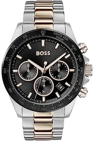 HUGO BOSS Chronograph Quarz Uhr für Herren Kollektion Hero mit Zweifarbiges Edelstahlarmband - 1513757
