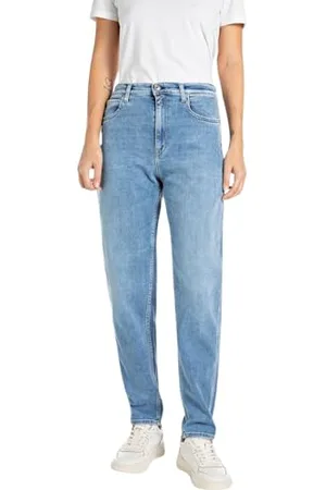 Replay Damen Jeans Keida Baloon-Fit, Blau , 33W / 32L