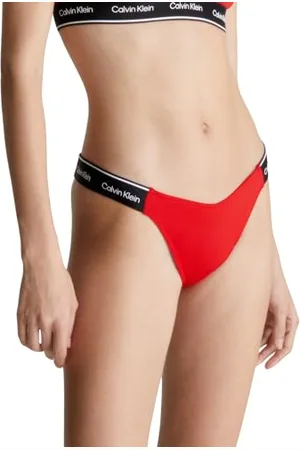 Calvin Klein Damen Bikinihose Delta Bikini mit Logobund, , XL
