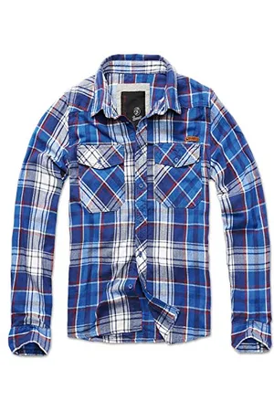 Brandit Check Shirt Herren Baumwoll Hemd S Blau