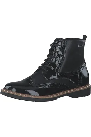 QS by s.Oliver Damen Schnürstiefel ohne Absatz mit Reißverschluss Elegant, Schwarz ( .), 37 EU