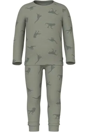 NAME IT Jungen Nmmnightset Dino Rib Noos Nachtwäsche Set, , 86-92 EU