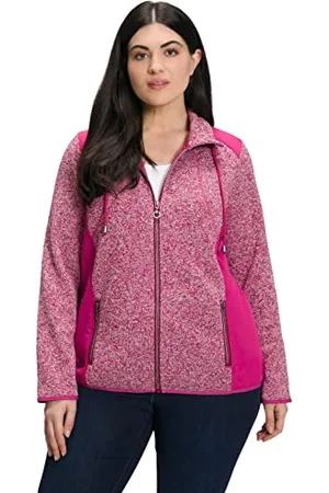 Ulla Popken Damen, große Größen, Strickfleece Jacke