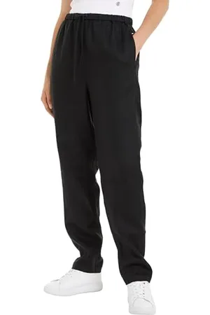 Tommy Hilfiger Damen Stoffhose Casual Linen Pull On Pant Tapered Fit, , 34