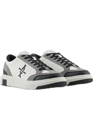 Armani Exchange Herren Venice Sneaker, Off White+Stone, 43 EU