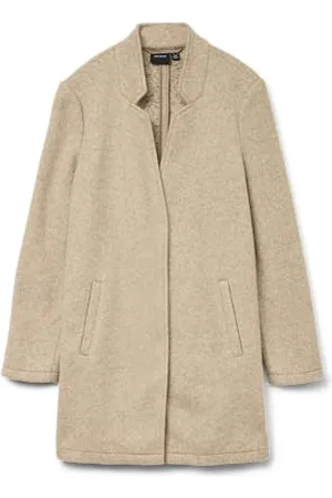 VERO MODA Damen Kurzmantel VMBrushedkatrine lange Damenjacke mit Stehkragen 10231027 S