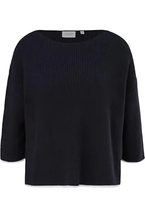 Comma, CI Strickpullover mit Kontrast-Details, color: dark blue, size: 36 DE