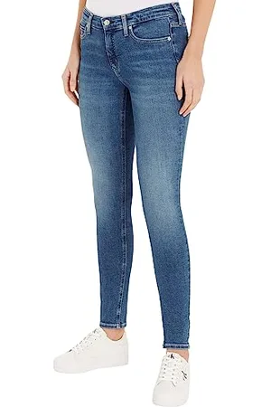 Calvin Klein Jeans Damen Jeans Mid Rise Skinny Fit, Blau (Denim Dark), 26W / 32L