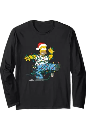 The Simpsons Holiday Homer Simpson Christmas Lights Tangle Langarmshirt