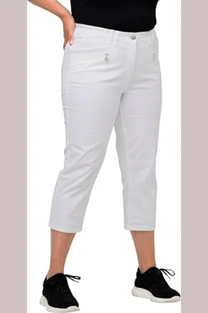Ulla Popken Damen, große Größen, Hose Mony, wadenlang, Zipptaschen, Stretch
