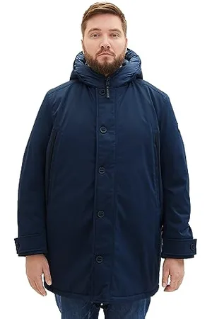 TOM TAILOR Herren 1039931 Casual Winterparka mit Kapuze, 10668-sky Captain Blue, 3XL