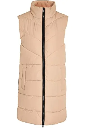 Noisy May Damen Winter Weste NMDALCON Lange wattierte Puffer Stepp Jacke mit Zip ohne Ärmel