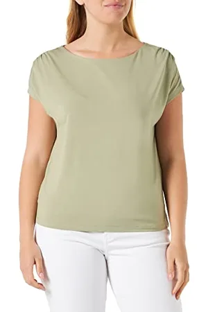 Gerry Weber Damen Kurzarmshirt mit Saumschlitzen Kurzarm, überschnittene Schultern, weiter Arm T-Shirt 1/2 Arm Kurzarmshirt unifarben 36