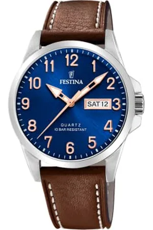 Festina Unisex Erwachsene Analog Quarz Uhr mit Leder Armband F20358/B