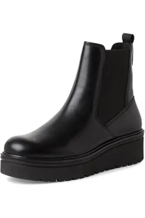 Marco Tozzi Damen Chelsea Boots mit Plateau mit Reißverschluss, (Black), 38 EU