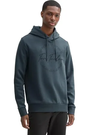 TOM TAILOR Herren Hoodie Sweatshirt mit Logo-Print, , M