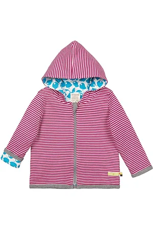 loud + proud Unisex Baby Omkeerbare van biologisch katoen, Gots gecertificeerd Jacke, Beere, 98-104 EU