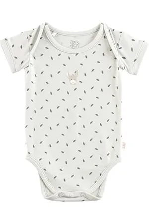 Sterntaler Body Blätter - Unisex Body aus Baumwoll Jersey mit Allover Druck Blätter - Kurzarm Body mit Esel Emmi Print - Baby Strampler im Schritt geknöpft, , Größe 74