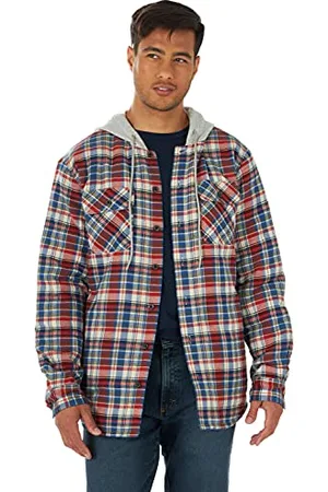 Wrangler Herren Long Sleeve Quilted Lined Flannel Shirt Jacket with Hood Hemd, , XX-Large