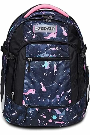 7 for all Mankind Schulrucksack ergonomisch und erweiterbar - mehrere Fächer - Schulranzen für Mädchen Jungen nachhaltiges Gewebe - mit Höhenverstellungssystem, Gymnasium und Schule, UPDOWN TWICE SPLASHY LILAC