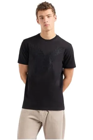 Armani Exchange Herren Large Embroidered Eagle Regular Fit Cotton Jersey T-Shirt, , M EU