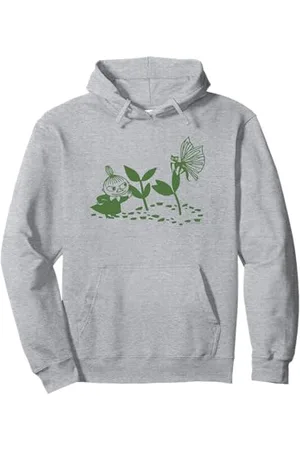 Moomin Mumin Little My Nature Szene, grüner Druck Pullover Hoodie