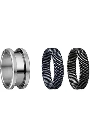 Bering Austauschbar Ring Set für Herren in Silber, Schwarz & Blau mit einzigartigem Twist- & Change System, Symphony-Set-B