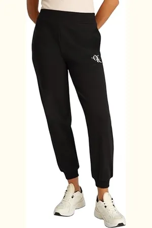 Calvin Klein Damen Jogginghose Monologo mit Gummizug, Schwarz (Ck Black), XL