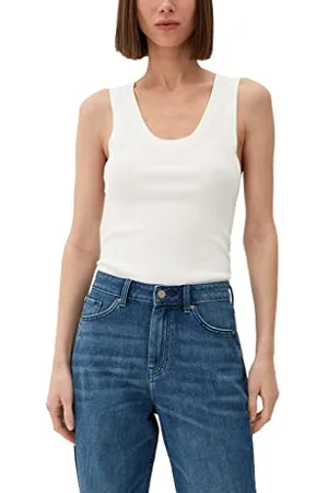 QS by s.Oliver Damen Strick Top, Weiß, 42