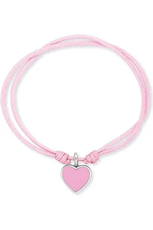 HERZENGEL Mädchen Kinder Armband aus Nylon und einem Herz Anhänger aus Emaille - Ösenverschluss - längenverstellbar - nickelfrei
